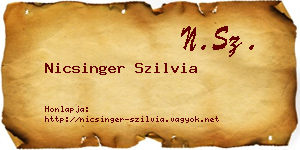 Nicsinger Szilvia névjegykártya