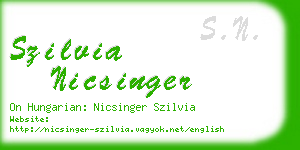 szilvia nicsinger business card